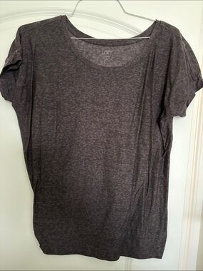 LOFT Short Sleeve Scoop Neck Tee in Charcoal Heather